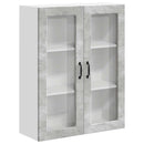 vidaXL Fali üveges szekrény LUCCA Betonszürke 80 x 31 x 100 cm