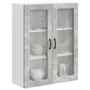 vidaXL Fali üveges szekrény LUCCA Betonszürke 80 x 31 x 100 cm
