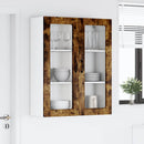 vidaXL Fali üveges szekrény LUCCA Füstös Tölgy 80 x 31 x 100 cm