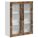 vidaXL Fali üveges szekrény LUCCA Füstös Tölgy 80 x 31 x 100 cm