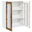 vidaXL Fali üveges szekrény LUCCA Füstös Tölgy 80 x 31 x 100 cm