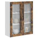 vidaXL Fali üveges szekrény LUCCA Füstös Tölgy 80 x 31 x 100 cm