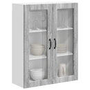 vidaXL Fali üveges szekrény LUCCA Szürke Sonoma 80 x 31 x 100 cm