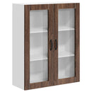 vidaXL Fali üveges szekrény LUCCA Barna Tölgy 80 x 31 x 100 cm