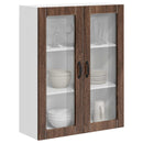 vidaXL Fali üveges szekrény LUCCA Barna Tölgy 80 x 31 x 100 cm