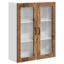 vidaXL Fali üveges szekrény LUCCA Antik Fa 80 x 31 x 100 cm Szerelt Fa