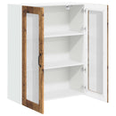 vidaXL Fali üveges szekrény LUCCA Antik Fa 80 x 31 x 100 cm Szerelt Fa