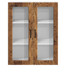 vidaXL Fali üveges szekrény LUCCA Antik Fa 80 x 31 x 100 cm Szerelt Fa