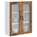 vidaXL Fali üveges szekrény LUCCA Antik Fa 80 x 31 x 100 cm Szerelt Fa