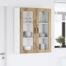 vidaXL Fali üveges szekrény LUCCA Kézműves Tölgy 80 x 31 x 100 cm