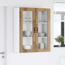 vidaXL Fali üveges szekrény LUCCA Kézműves Tölgy 80 x 31 x 100 cm
