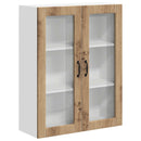 vidaXL Fali üveges szekrény LUCCA Kézműves Tölgy 80 x 31 x 100 cm