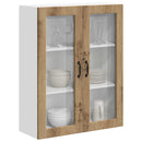 vidaXL Fali üveges szekrény LUCCA Kézműves Tölgy 80 x 31 x 100 cm