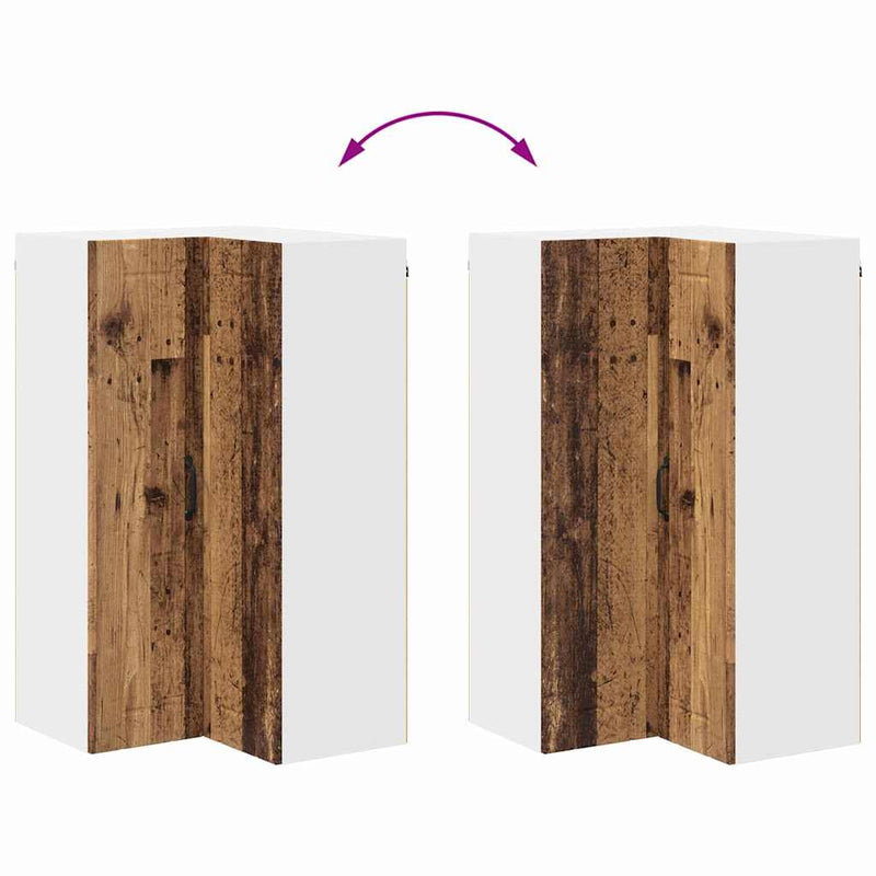 vidaXL Konyhaszekrény polcokkal Öreg fa 57 x 57 x 100 cm Faanyag