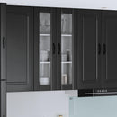 vidaXL Fali üveges szekrény LUCCA Fekete 60 x 31 x 100 cm Szerelt Fa