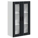vidaXL Fali üveges szekrény LUCCA Fekete 60 x 31 x 100 cm Szerelt Fa
