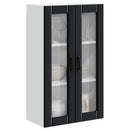 vidaXL Fali üveges szekrény LUCCA Fekete 60 x 31 x 100 cm Szerelt Fa