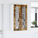 vidaXL Fali üveges szekrény LUCCA Füstös Tölgy 60 x 31 x 100 cm