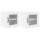 vidaXL Fali üveges szekrény PORTO 2 pcs Fehér 40 x 31 x 40 cm Faanyag