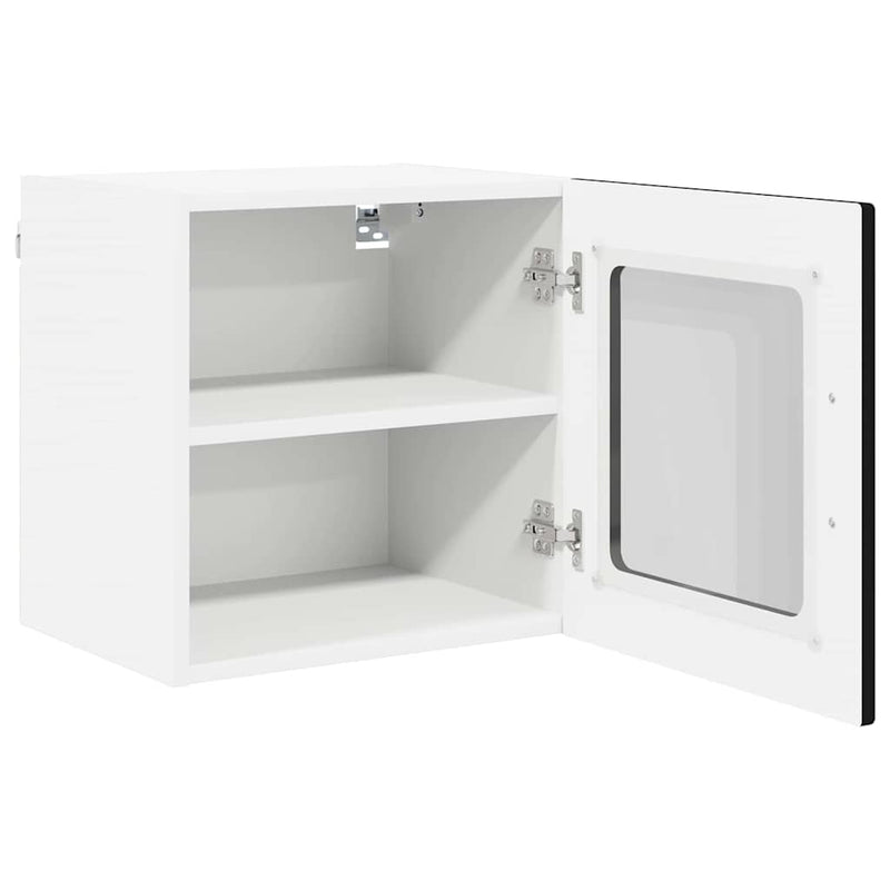 vidaXL Fali konyhaszekrény polcokkal Fekete 40 x 31 x 40 cm Faanyag