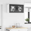 vidaXL Fali üveges szekrény PORTO 2 pcs Fekete 40 x 31 x 40 cm Faanyag