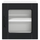 vidaXL Fali üveges szekrény PORTO 2 pcs Fekete 40 x 31 x 40 cm Faanyag