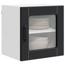 vidaXL Fali üveges szekrény PORTO 2 pcs Fekete 40 x 31 x 40 cm Faanyag