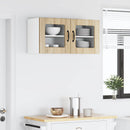 vidaXL Fali üveges szekrény PORTO 2 pcs Sonoma tölgy 40 x 31 x 40 cm