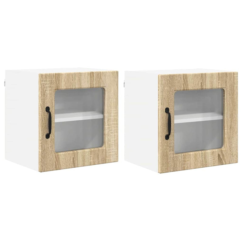vidaXL Fali konyhaszekrény 2 pcs Sonoma tölgy 40 x 31 x 40 cm Faanyag