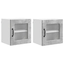 vidaXL Fali üveges szekrény PORTO 2 pcs Beton Szürke 40 x 31 x 40 cm