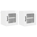vidaXL Fali üveges szekrény PORTO 2 pcs Magas Fényű Fehér