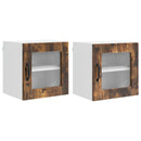 vidaXL Fali üveges szekrény PORTO 2 pcs Füstölt tölgy 40 x 31 x 40 cm