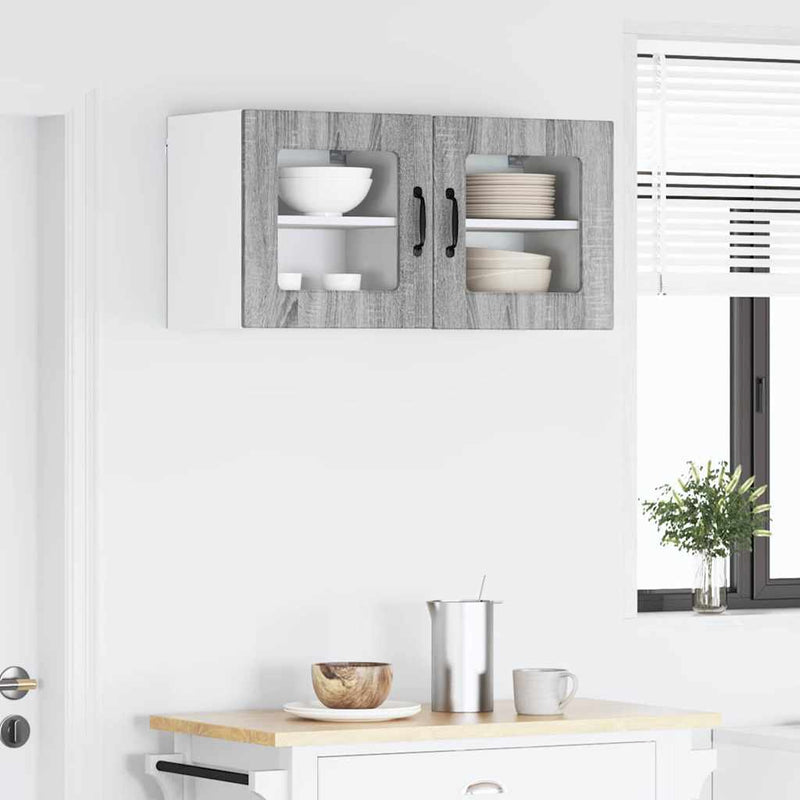 vidaXL Fali konyhaszekrény 2 pcs Szürke Sonoma 40 x 31 x 40 cm Faanyag