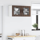 vidaXL Fali üveges szekrény PORTO 2 pcs Barna Tölgy 40 x 31 x 40 cm