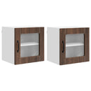 vidaXL Fali üveges szekrény PORTO 2 pcs Barna Tölgy 40 x 31 x 40 cm