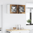 vidaXL Fali üveges szekrény PORTO 2 pcs Öreg fa 40 x 31 x 40 cm