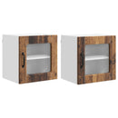 vidaXL Fali üveges szekrény PORTO 2 pcs Öreg fa 40 x 31 x 40 cm
