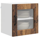 vidaXL Fali üveges szekrény PORTO 2 pcs Öreg fa 40 x 31 x 40 cm