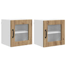 vidaXL Fali üveges szekrény PORTO 2 pcs Artisan tölgy 40 x 31 x 40 cm