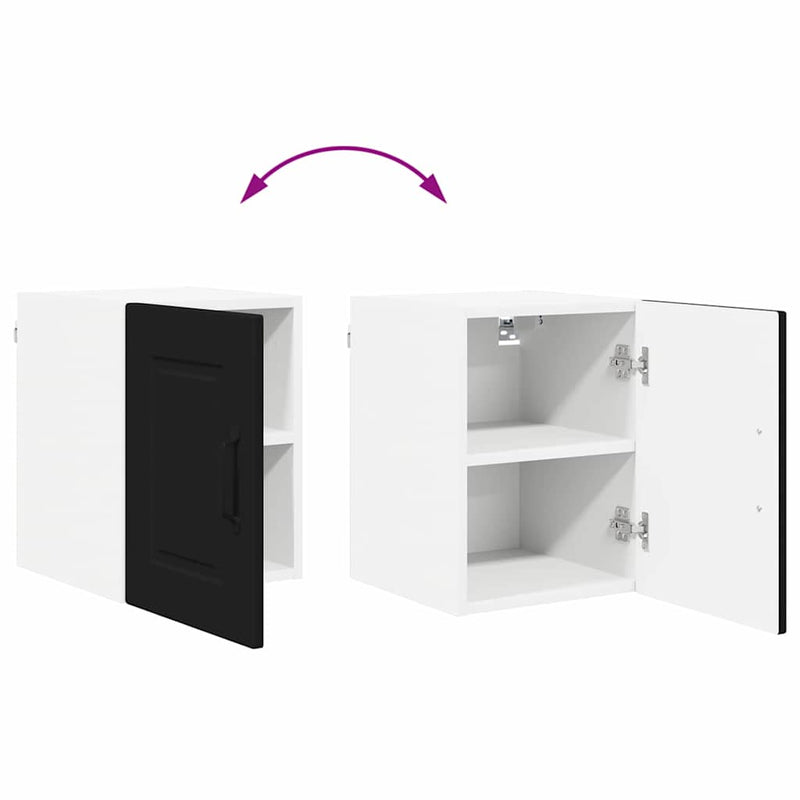 vidaXL Fali konyhaszekrény polcokkal Fekete 30 x 31 x 40 cm Faanyag