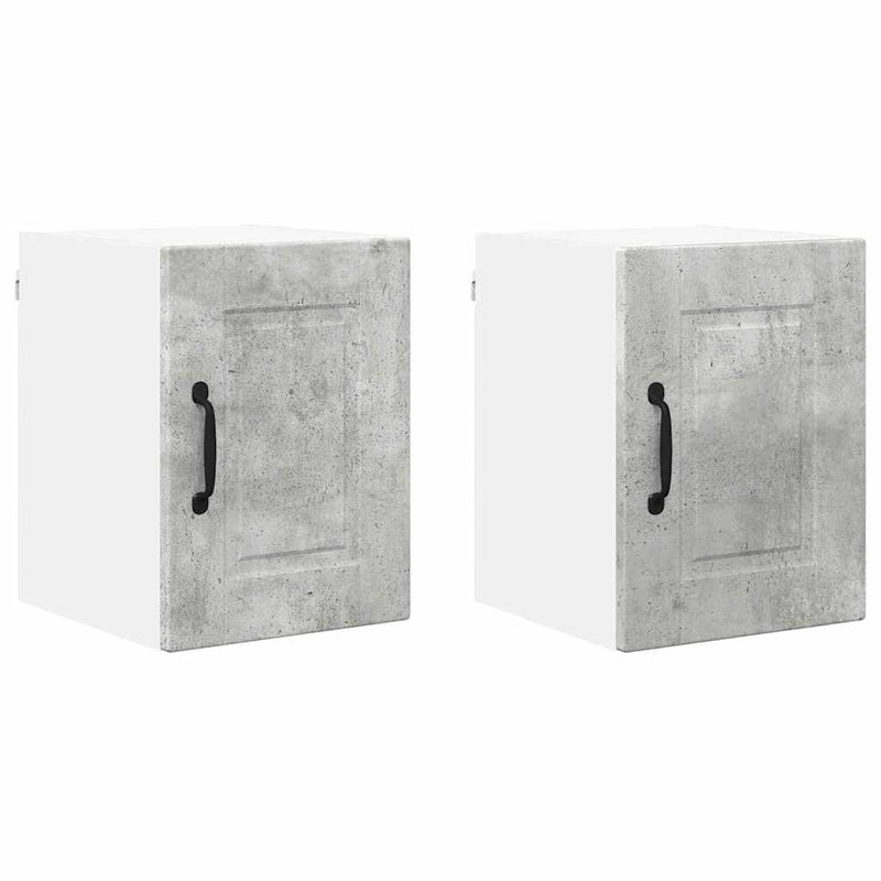 vidaXL Fali konyhaszekrény 2 pcs Beton Szürke 30 x 31 x 40 cm Faanyag