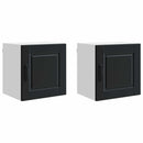 vidaXL Fali Szekrény PORTO 2 pcs Fekete 40 x 31 x 40 cm Faanyag