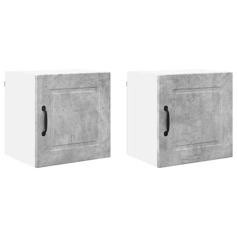 vidaXL Fali konyhaszekrény 2 pcs Beton Szürke 40 x 31 x 40 cm Faanyag