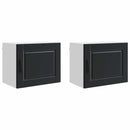 vidaXL Fali Szekrény PORTO 2 pcs Fekete 50 x 31 x 40 cm Faanyag