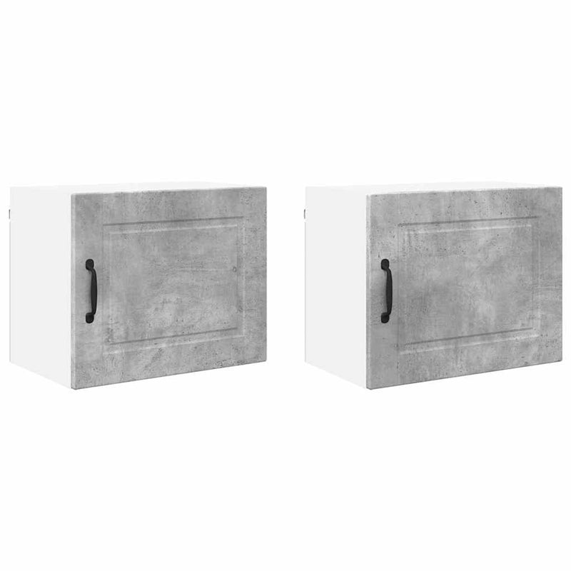 vidaXL Fali konyhaszekrény 2 pcs Beton Szürke 50 x 31 x 40 cm Faanyag