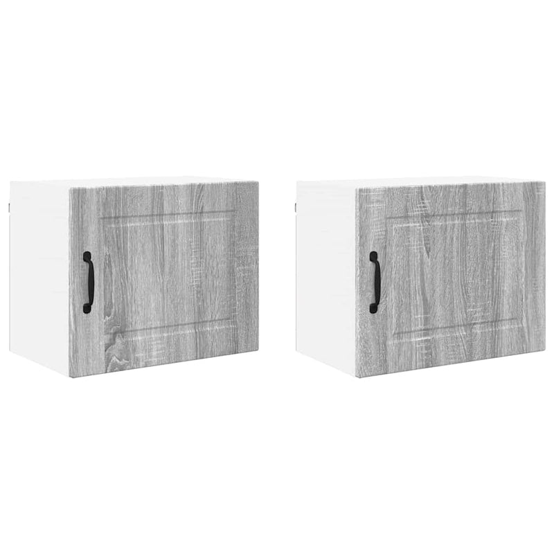 vidaXL Fali konyhaszekrény 2 pcs Szürke Sonoma 50 x 31 x 40 cm Faanyag