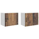 vidaXL Fali Szekrény PORTO 2 pcs Öreg fa 50 x 31 x 40 cm Faanyag