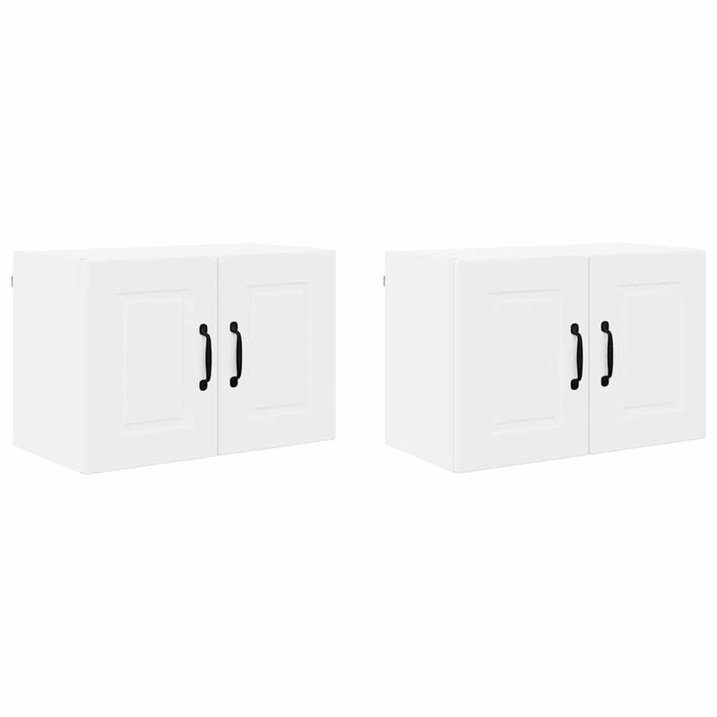 vidaXL Fali konyhaszekrény ajtóval 2 pcs Fehér 60 x 31 x 40 cm Faanyag