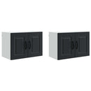 vidaXL Fali Szekrény PORTO 2 pcs Fekete 60 x 31 x 40 cm Faanyag