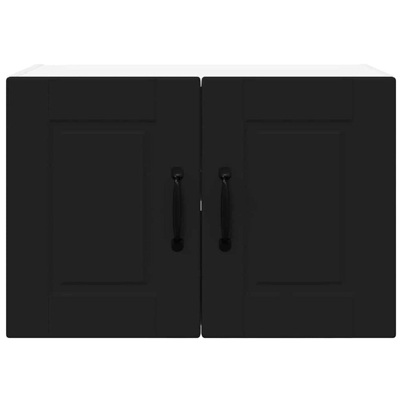 vidaXL Fali konyhaszekrény 2 pcs Fekete 60 x 31 x 40 cm Faanyag